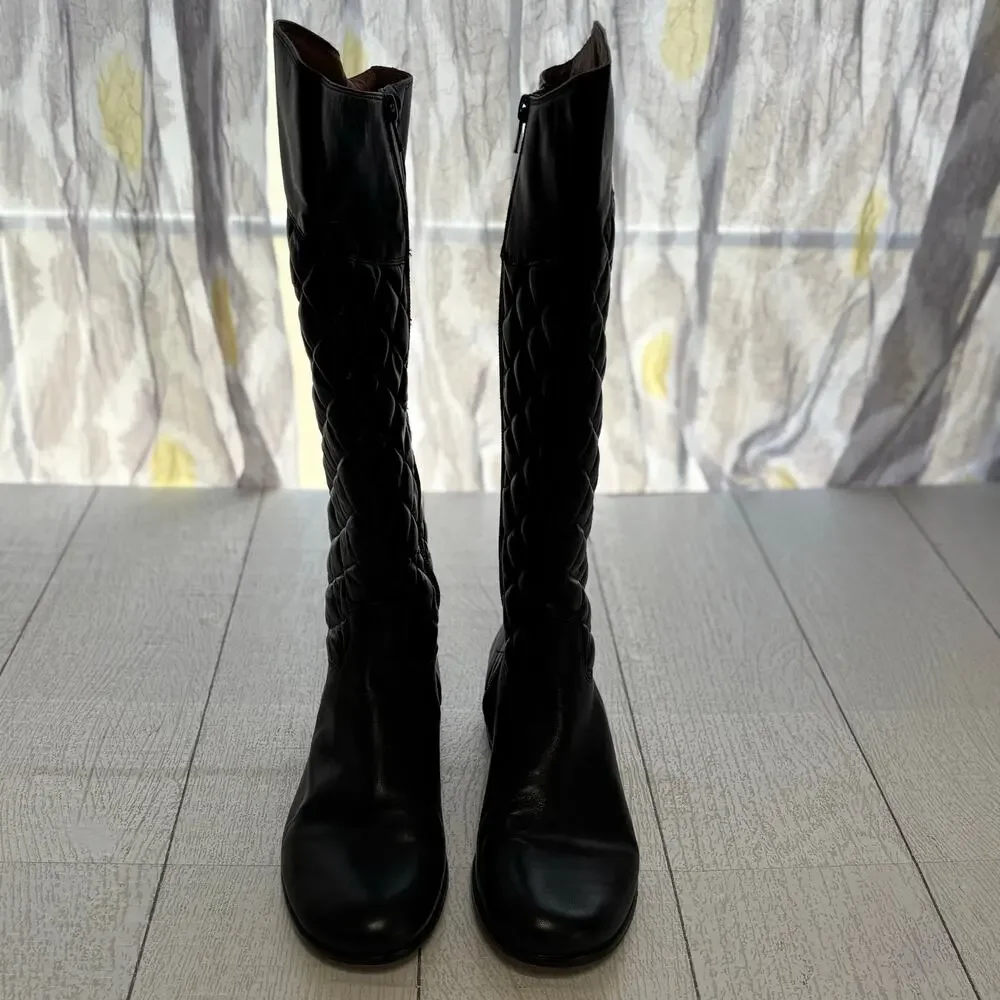 Corso Como Black Leather Over Knee Riding Boots Size 6